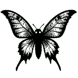 Fée Sombre (1-Bit) — sprite pixel art 256×256