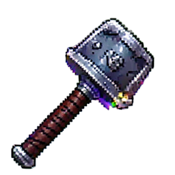 Dunkler Hammer — 256×256 Pixel-Art-Sprite