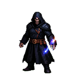 Dunkler Nekromant — 256×256 Pixel-Art-Sprite