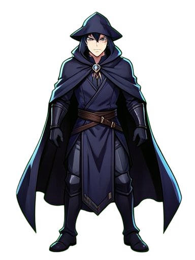 Dunkler Zauberer, Schattenmantel — 384×512 Pixel-Art-Sprite