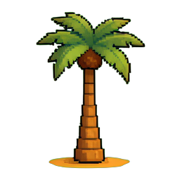 Hoher Dattelpalmenbaum — 256×256 Pixel-Art-Sprite