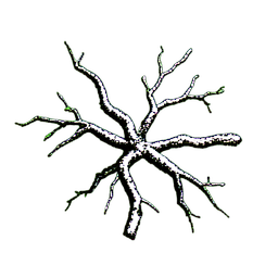 Toter Baum (1-Bit) — 256×256 Pixel-Art-Sprite