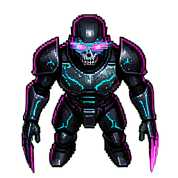 Todesritter (Cyberpunk) — 256×256 Pixel-Art-Sprite