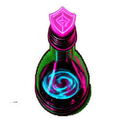 Defense Potion (Cyberpunk) - 256x256 pixel art sprite