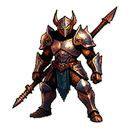 Cazador del Demonio — sprite pixel art 256×256