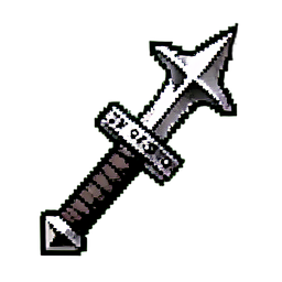 Estrella lanzadora demoníaca — sprite pixel art 256×256