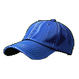 Casquette denim — sprite pixel art 256×256