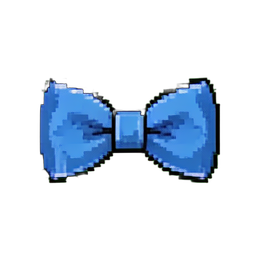 Denim Hair Bow — 256×256 pixel art sprite