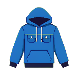 Sudadera con capucha de mezclilla — sprite pixel art 256×256
