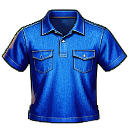 Polo de Denim — sprite pixel art 256×256