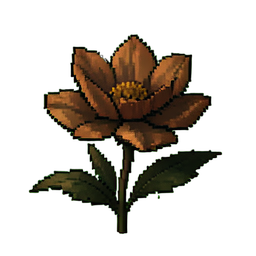 Flor de arbusto del desierto — sprite pixel art 256×256