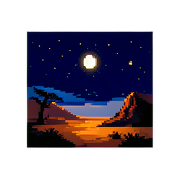 Desert Night - 256x256 pixel art sprite