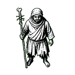 Desert Nomad (1-Bit) - 256x256 pixel art sprite