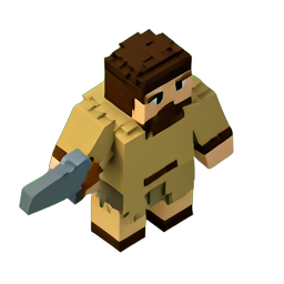 사막 유목민 (Voxel) — 256×256 픽셀 아트 스프라이트