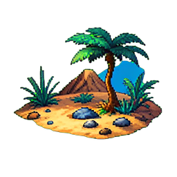 Desert Oasis - 256x256 pixel art sprite