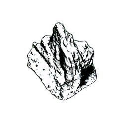 Wüstenfels (1-Bit) — 256×256 Pixel-Art-Sprite