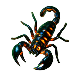 Escorpión del Desierto (Cinemático) — sprite pixel art 256×256