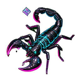 Desert Scorpion (Cyberpunk) - 256x256 pixel art sprite