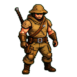Explorador del desierto — sprite pixel art 256×256
