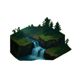 Wüstenbachabschnitt — 256×256 Pixel-Art-Sprite