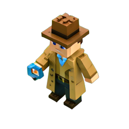 侦探 (Voxel) — 256×256 像素游戏素材