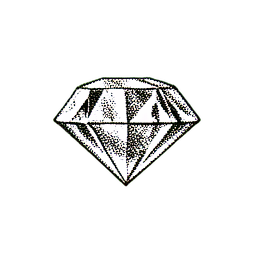 Diamond (1-Bit) - 256x256 pixel art sprite