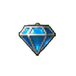 Broche de diamant — sprite pixel art 256×256