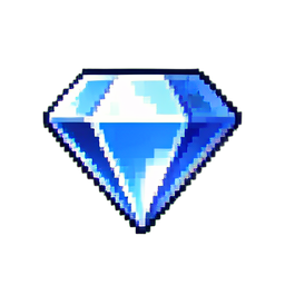 Moeda de Diamante — sprite pixel art 256×256
