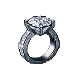 Anillo sello de diamante — sprite pixel art 256×256