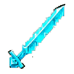Épée de diamant (16-bit) — sprite pixel art 256×256