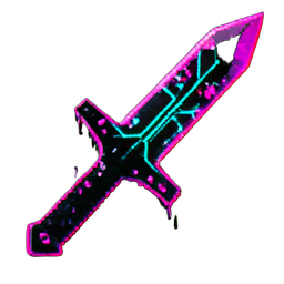Diamond Sword (Cyberpunk) - 256x256 pixel art sprite