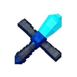 Diamond Sword (Voxel) - 256x256 pixel art sprite