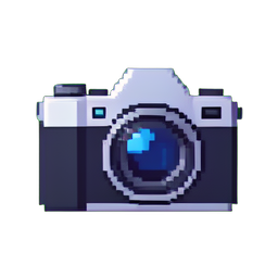 Cámara digital DSLR — sprite pixel art 256×256