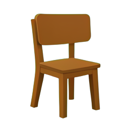 Chaise de salle à manger en bois — sprite pixel art 256×256