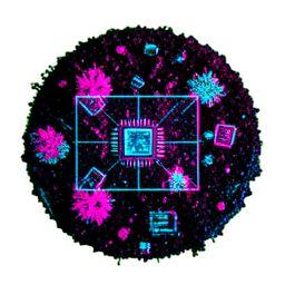 Dirt Farmland (Cyberpunk) - 256x256 pixel art sprite