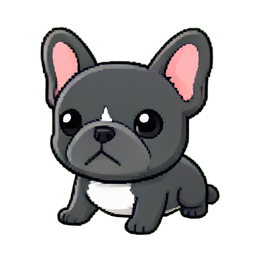 Bouledogue français — sprite pixel art 256×256