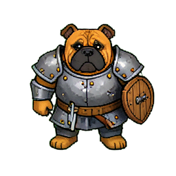 Dog Knight (16-Bit) - 256x256 pixel art sprite