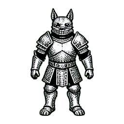Dog Knight (1-Bit) - 256x256 pixel art sprite