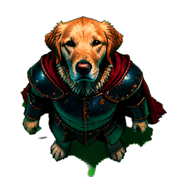 Dog Knight (Cinematic) - 256x256 pixel art sprite