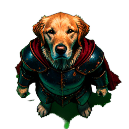 Hundritter (Cinematisch) — 256×256 Pixel-Art-Sprite