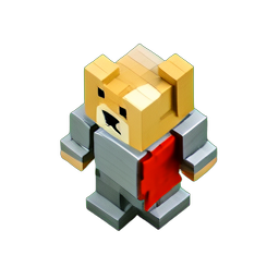 Dog Knight (Voxel) - 256x256 pixel art sprite