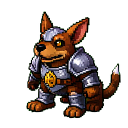 Dog Knight - 256x256 pixel art sprite