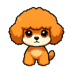 プードル犬 — 256×256 ピクセルアートスプライト