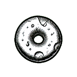 Donut (1-Bit) - 256x256 pixel art sprite