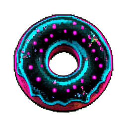 Donut (Cyberpunk) - 256x256 pixel art sprite