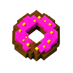 Donut (Voxel) - 256x256 pixel art sprite