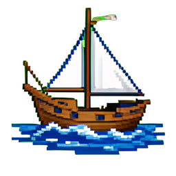 Dory-Fischerboote — 256×256 Pixel-Art-Sprite