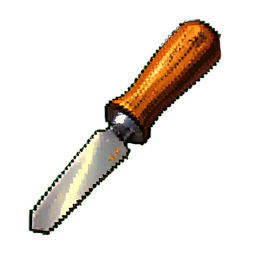 Juego de clavijas de madera — sprite pixel art 256×256