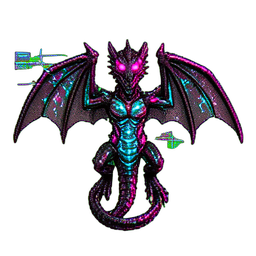 Dragon Adult (Cyberpunk) - 256x256 pixel art sprite