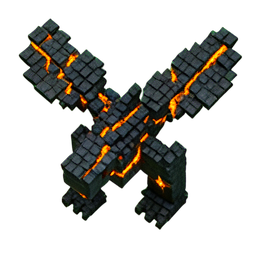용 어른 (Voxel) — 256×256 픽셀 아트 스프라이트